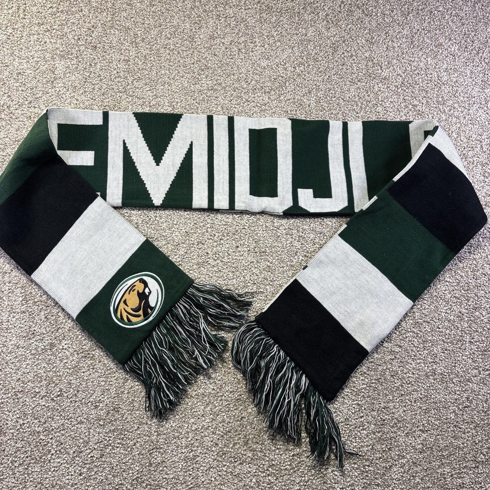 Bemidji State Beavers Scarf Mens One Size Green Ncaa Ice Hockey 47 Brand